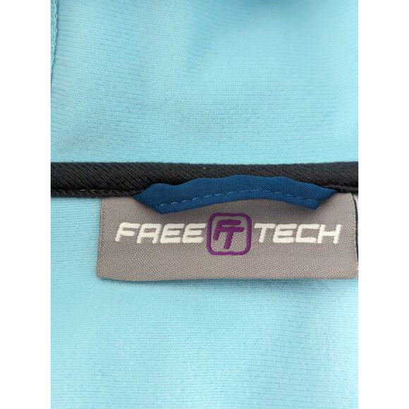 Free Tech Women's Hooded Softshell Jacket Medium Blue Zippered Pockets - Picture 6 of 14